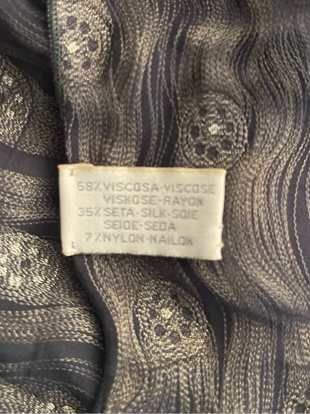Vintage! Embroidered Silk Scarf!